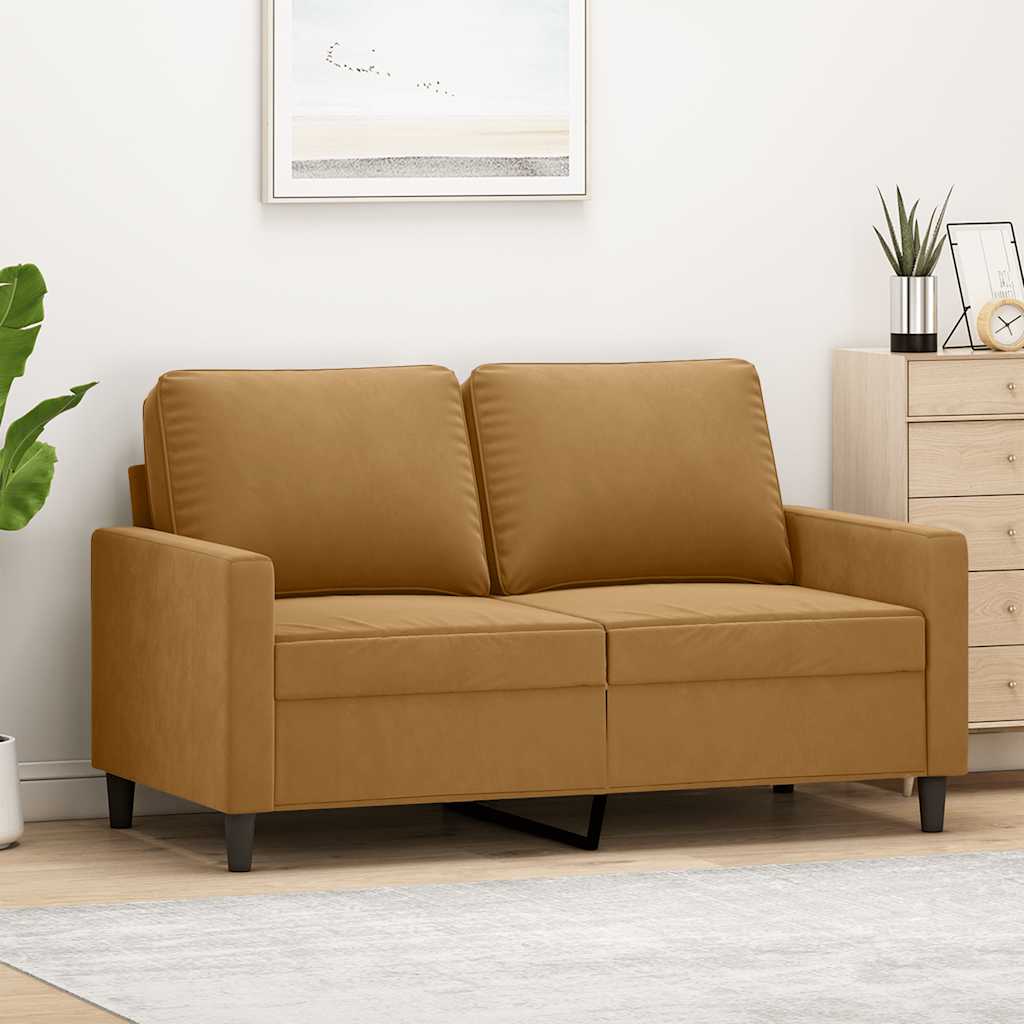 Dvosjed smeđi 120 cm baršunasti