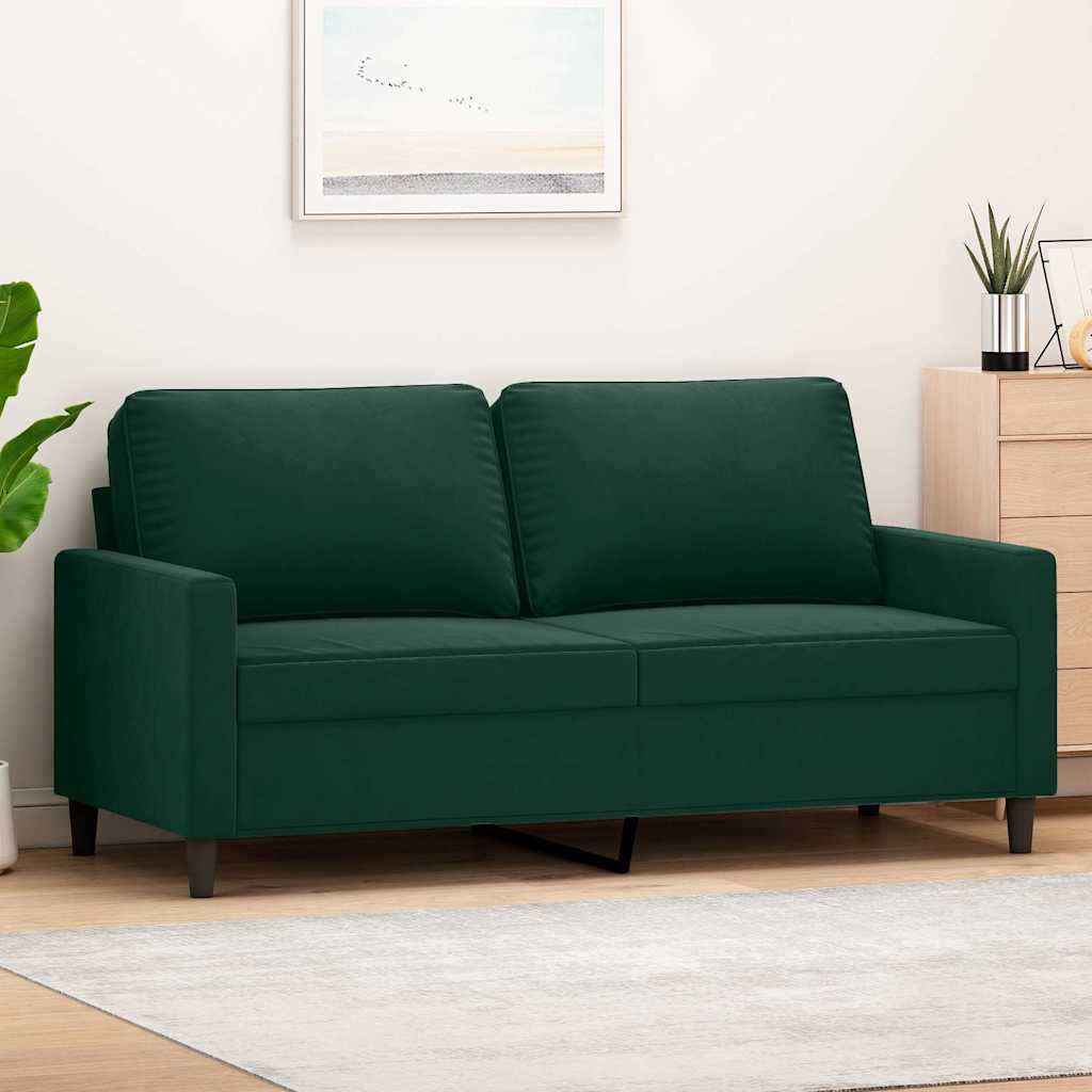 Dvosjed tamnozeleni 140 cm baršunasti