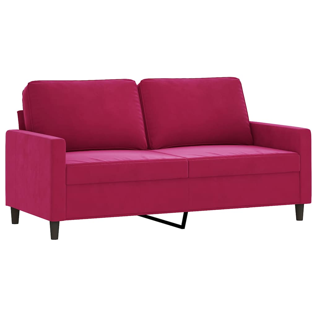 Dvosjed crvena boja vina 140 cm baršunasti