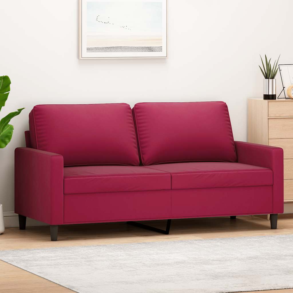 Dvosjed crvena boja vina 140 cm baršunasti