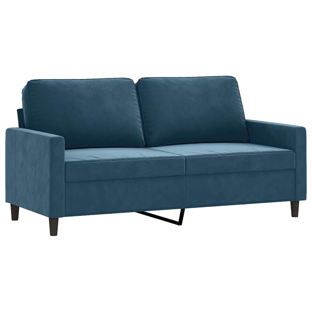 Dvosjed plavi 140 cm baršunasti