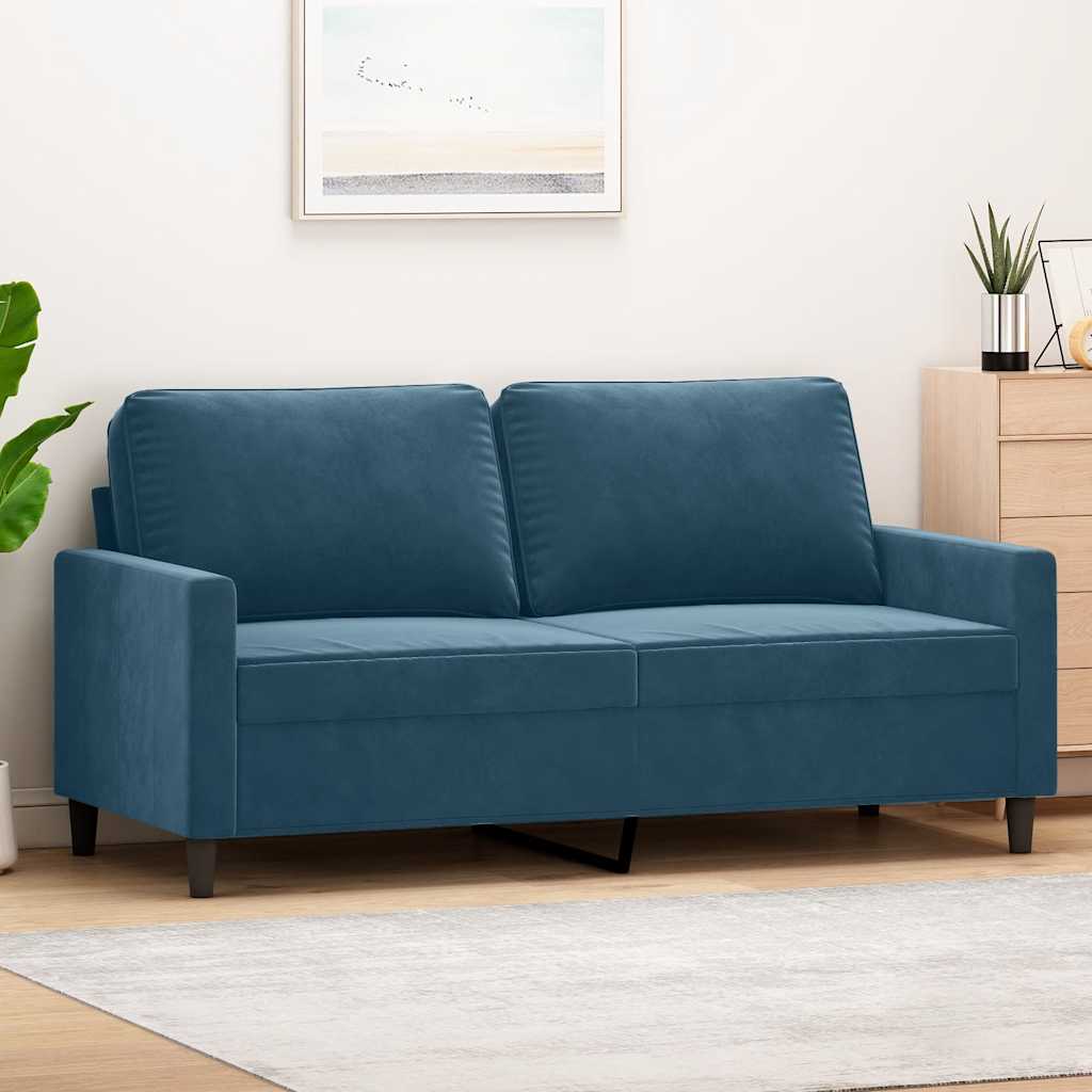 Dvosjed plavi 140 cm baršunasti