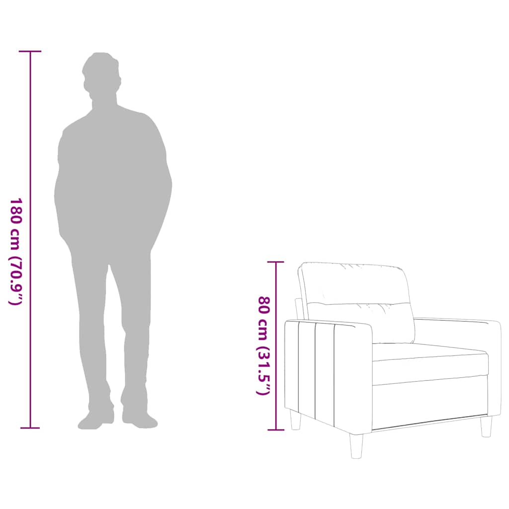 Fotelja svjetlosiva 60 cm od tkanine