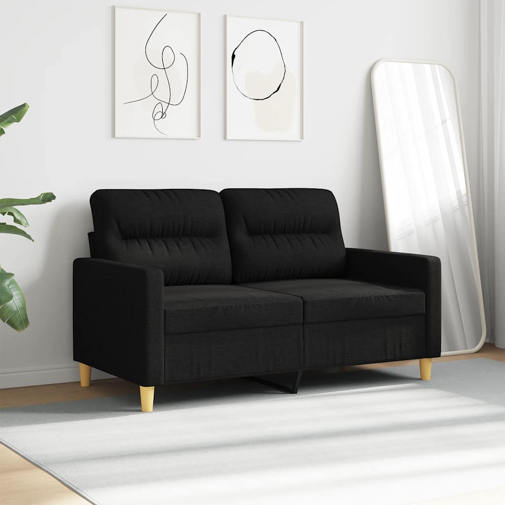 Dvosjed od tkanine crni 120 cm