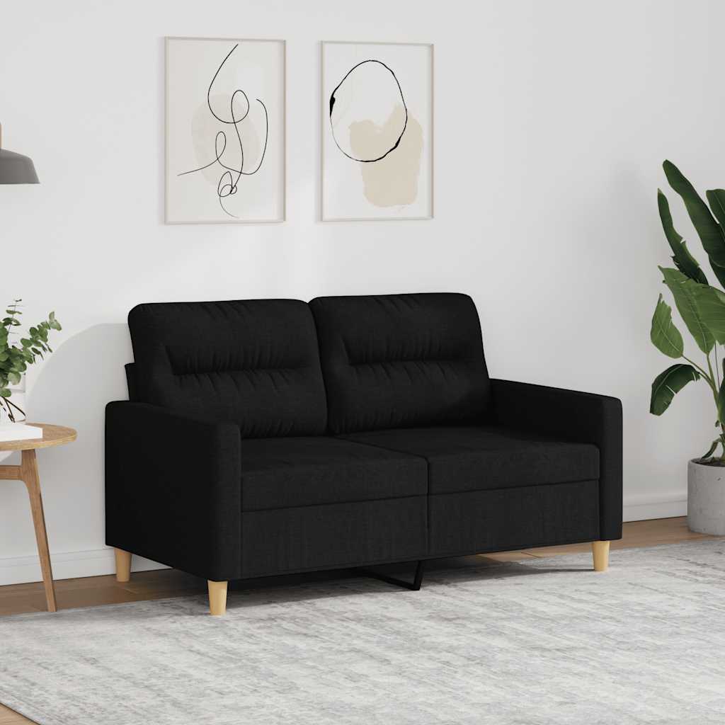 Dvosjed od tkanine crni 120 cm