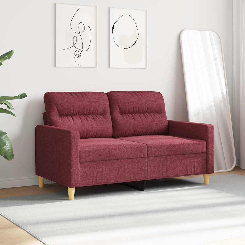 Dvosjed od tkanine crvena boja vina 120 cm