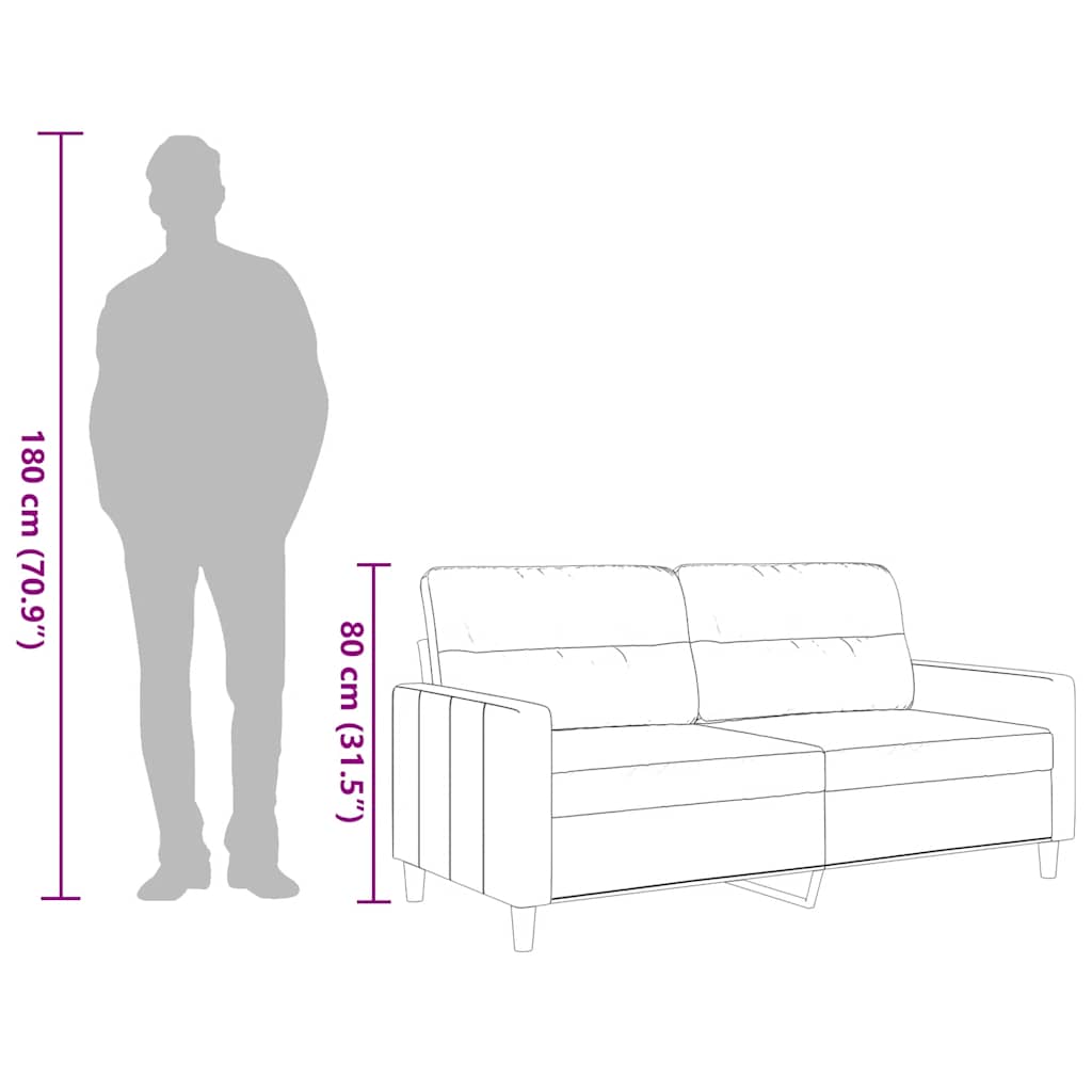 Dvosjed od tkanine smeđi 140 cm