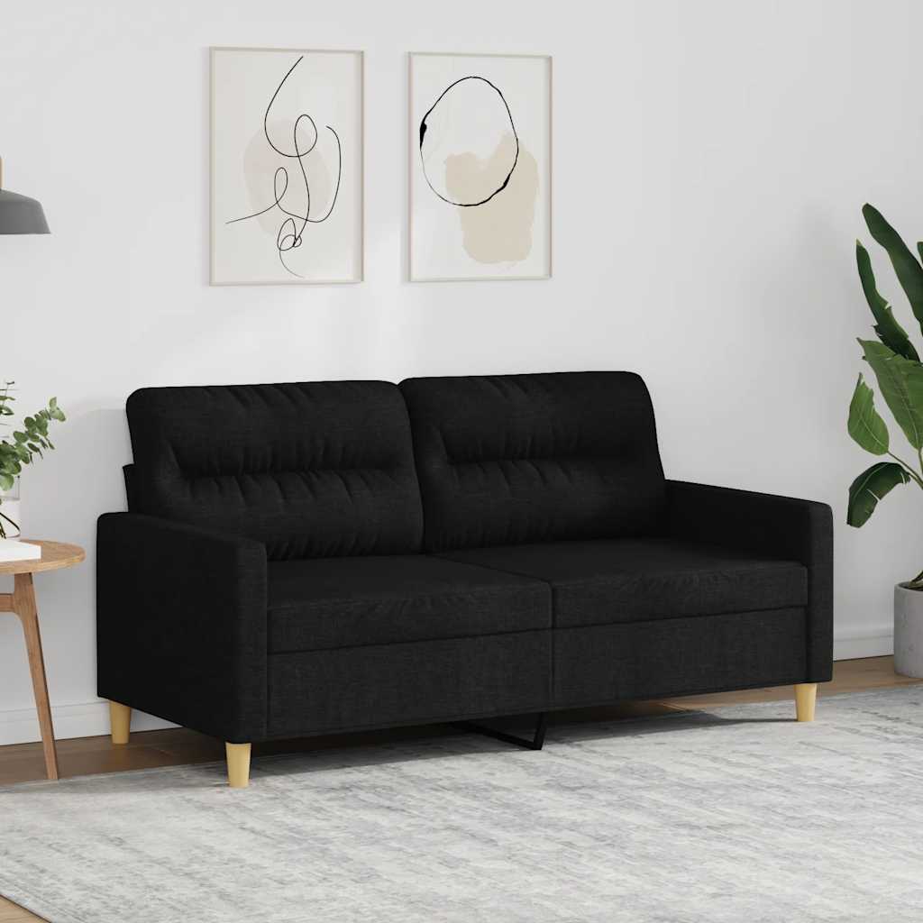 Dvosjed od tkanine crni 140 cm