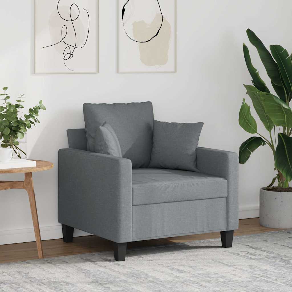 Fotelja svjetlosiva 60 cm od tkanine
