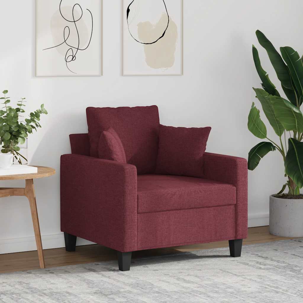 Fotelja crvena boja vina 60 cm od tkanine