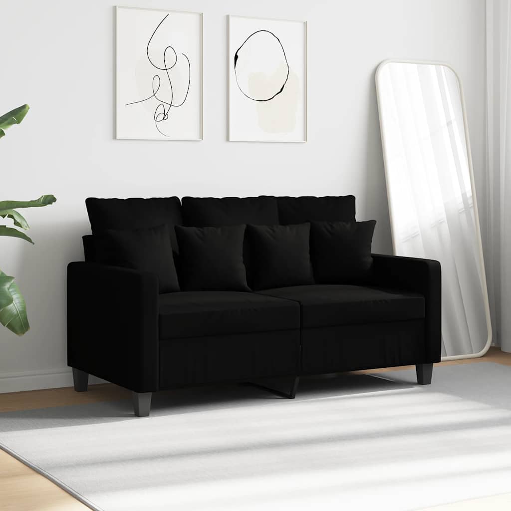 Dvosjed od tkanine crni 120 cm