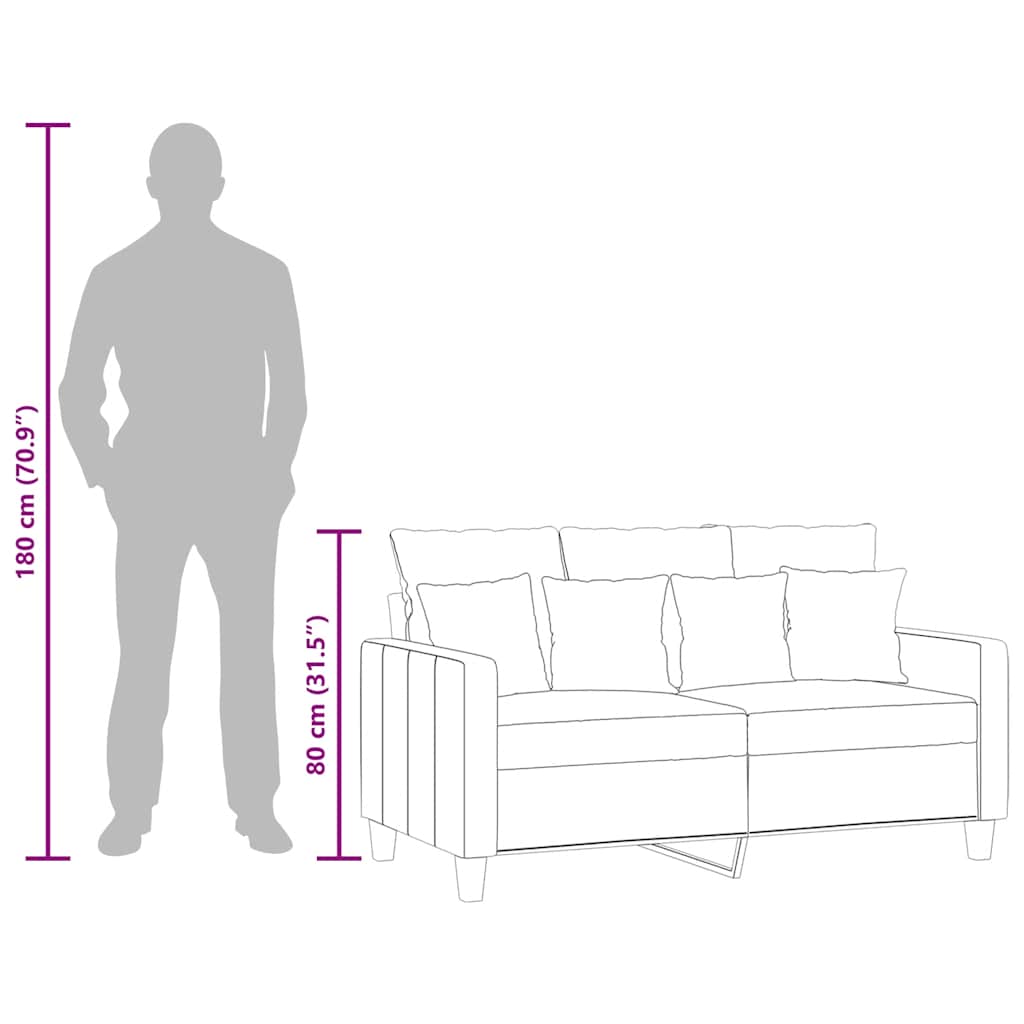 Dvosjed od tkanine svjetložuti 120 cm