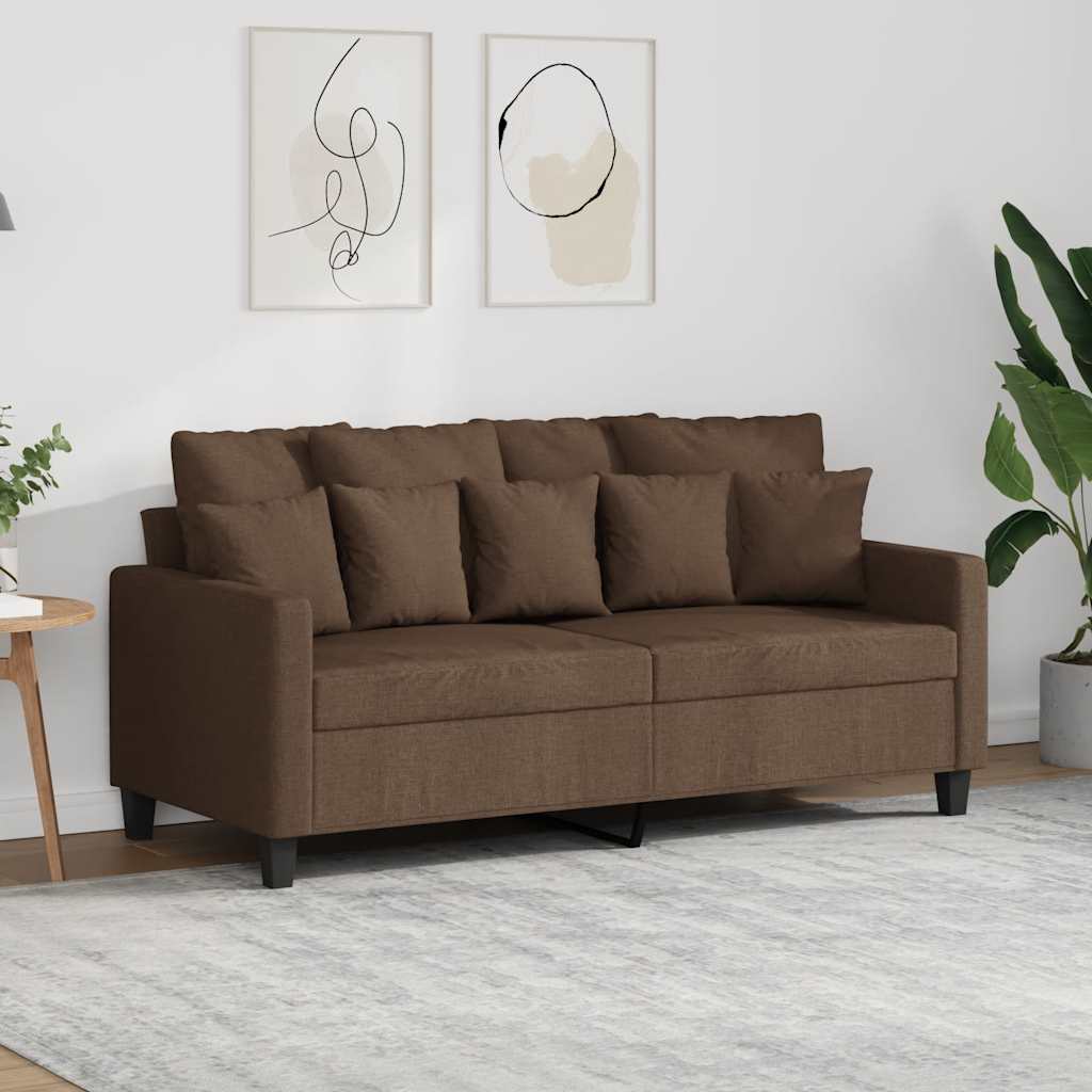Dvosjed od tkanine smeđi 140 cm