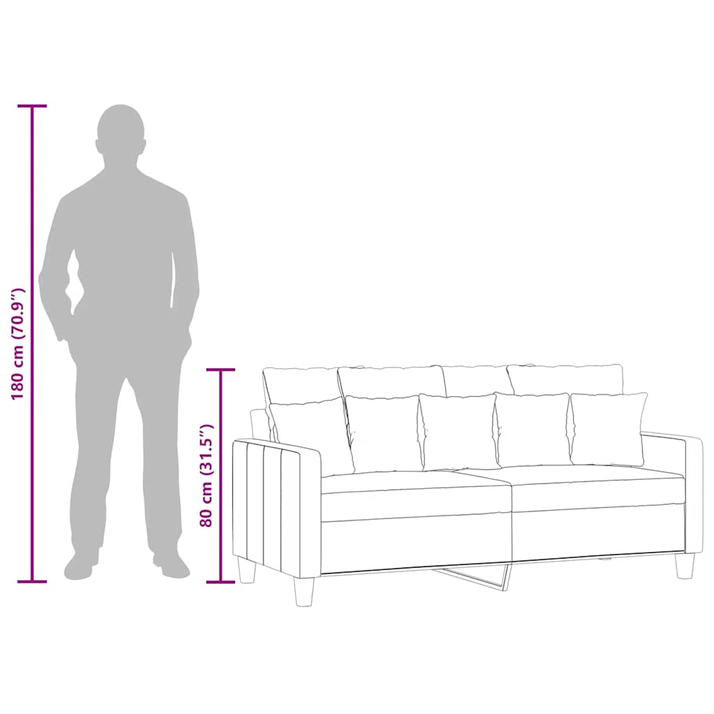 Dvosjed od tkanine smeđesivi 140 cm