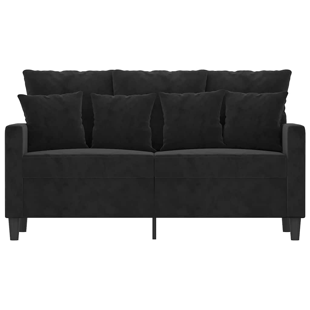 Dvosjed crni 120 cm baršunasti