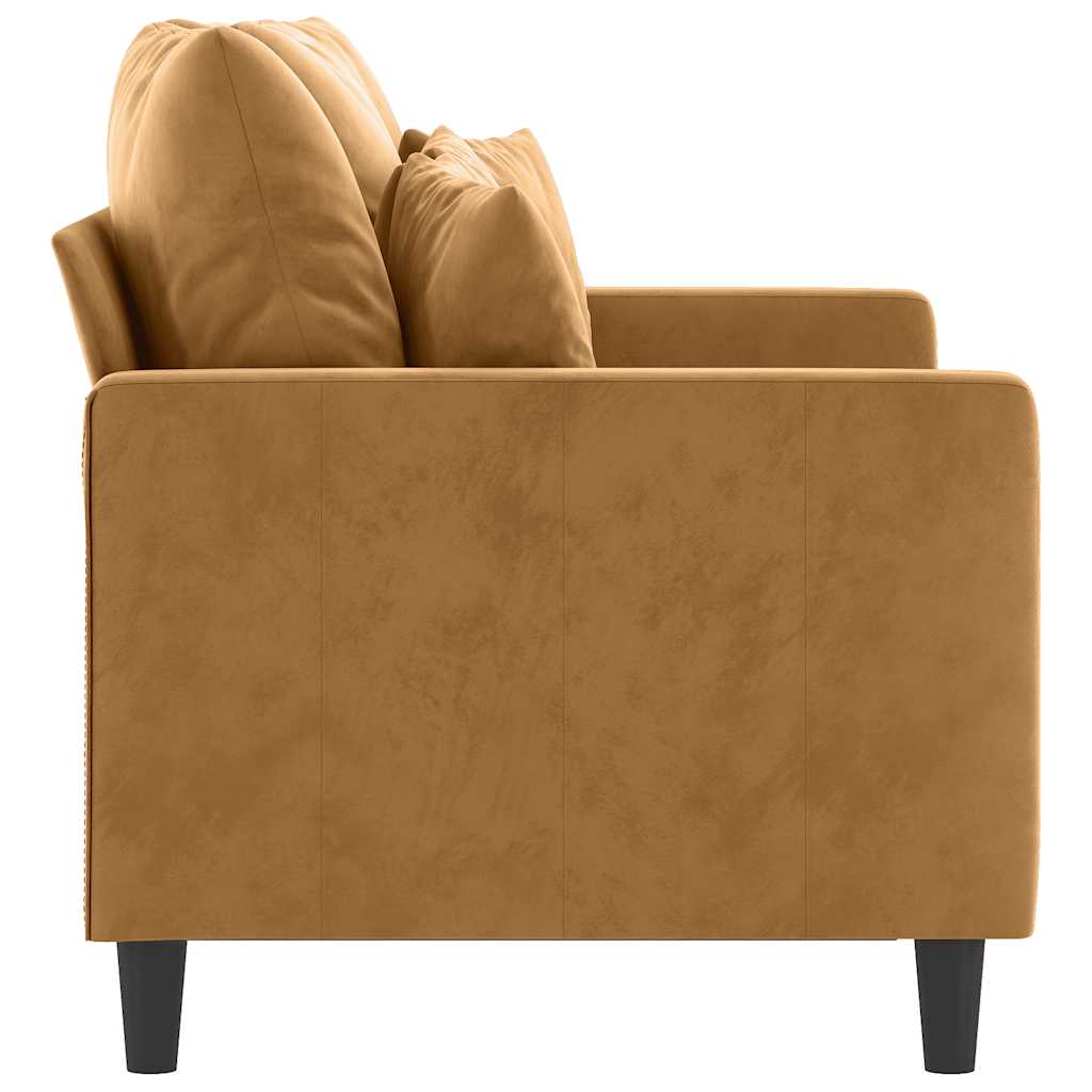 Dvosjed smeđi 120 cm baršunasti