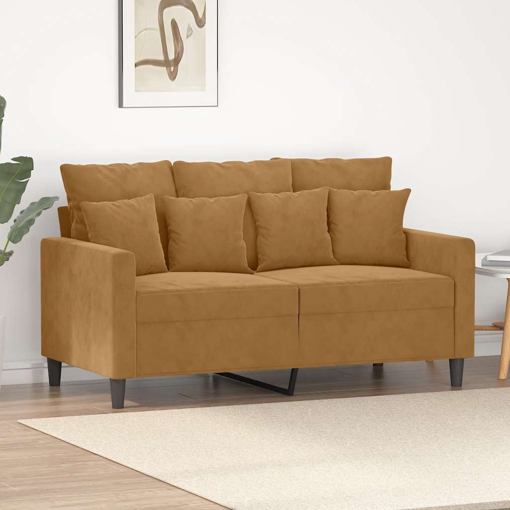 Dvosjed smeđi 120 cm baršunasti