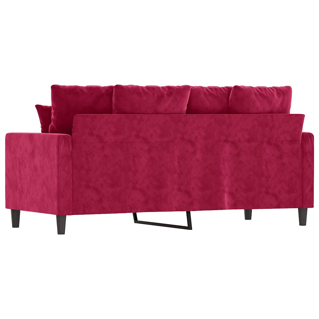 Dvosjed crvena boja vina 140 cm baršunasti