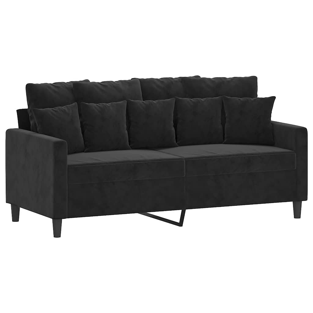 Dvosjed crni 140 cm baršunasti