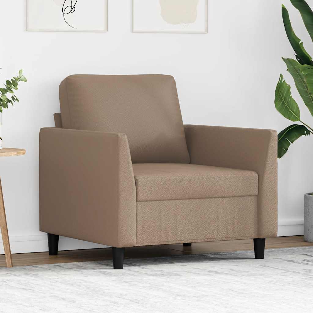 Fotelja boja cappuccina 60 cm od umjetne kože