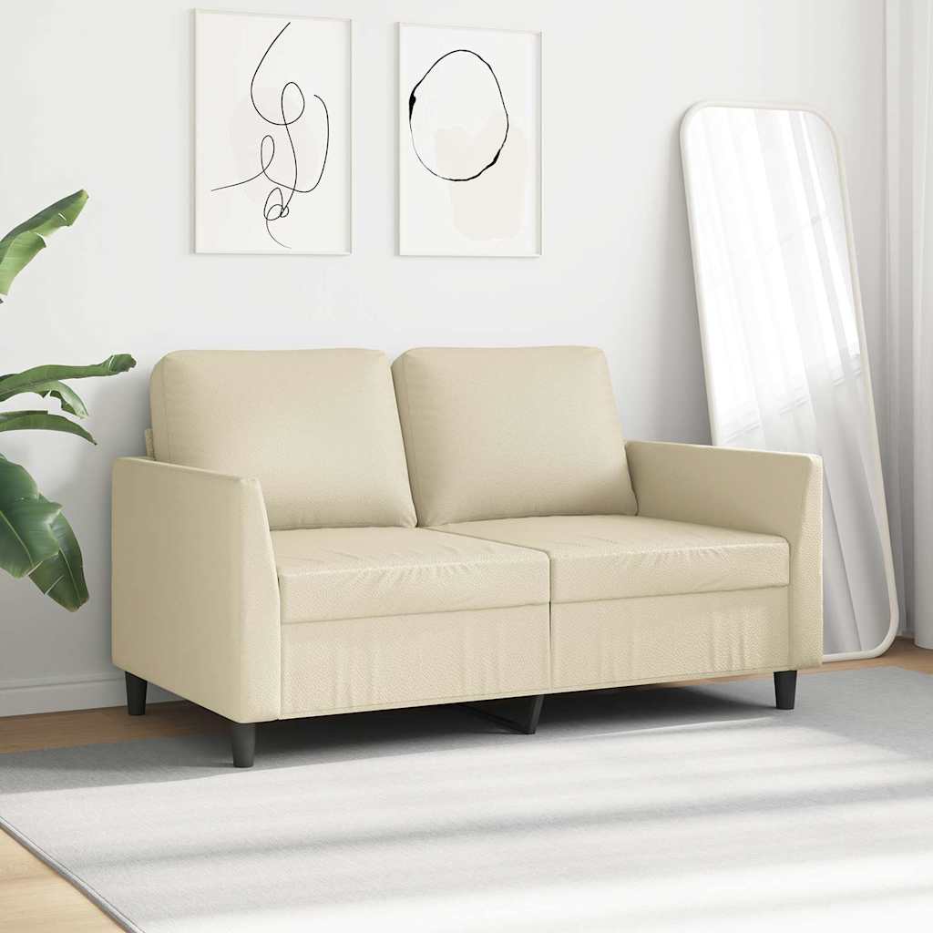 Dvosjed od tkanine krem 120 cm od umjetne kože