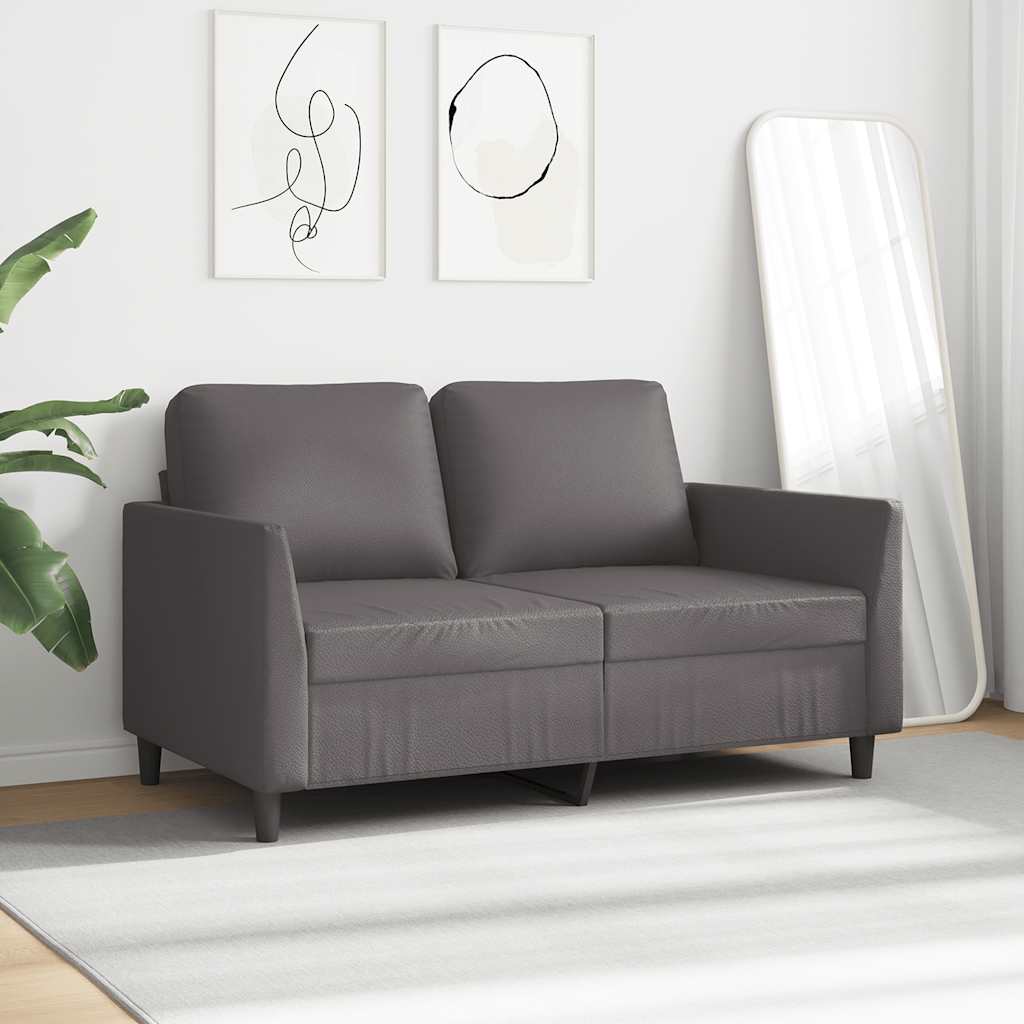 Dvosjed od tkanine siva 120 cm od umjetne kože
