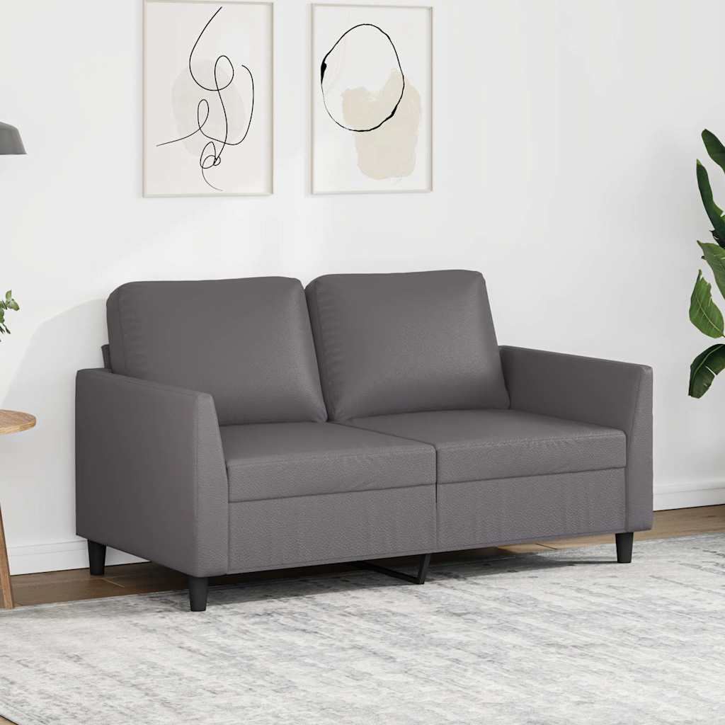 Dvosjed od tkanine siva 120 cm od umjetne kože