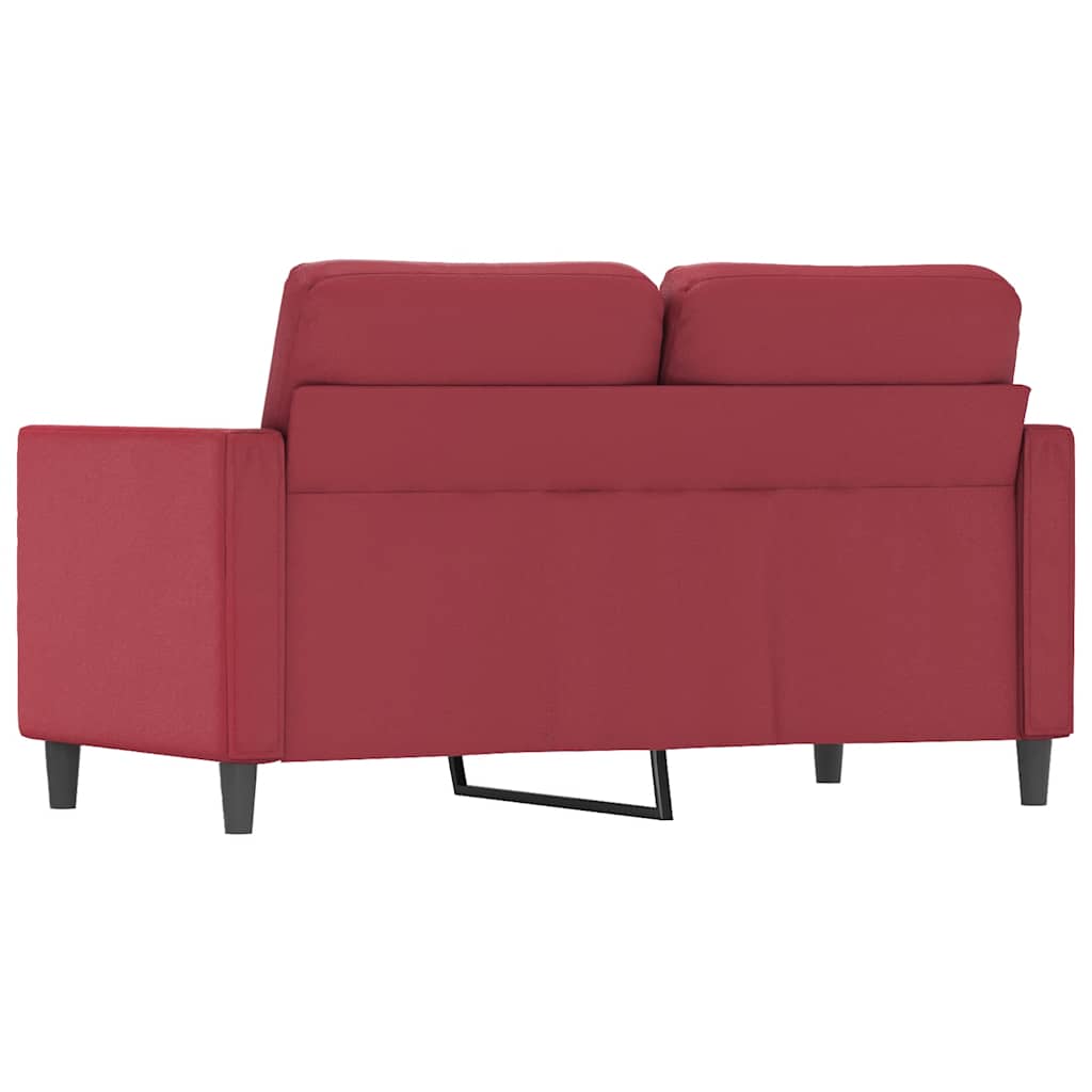 Dvosjed od tkanine crvena boja vina 120 cm od umjetne kože