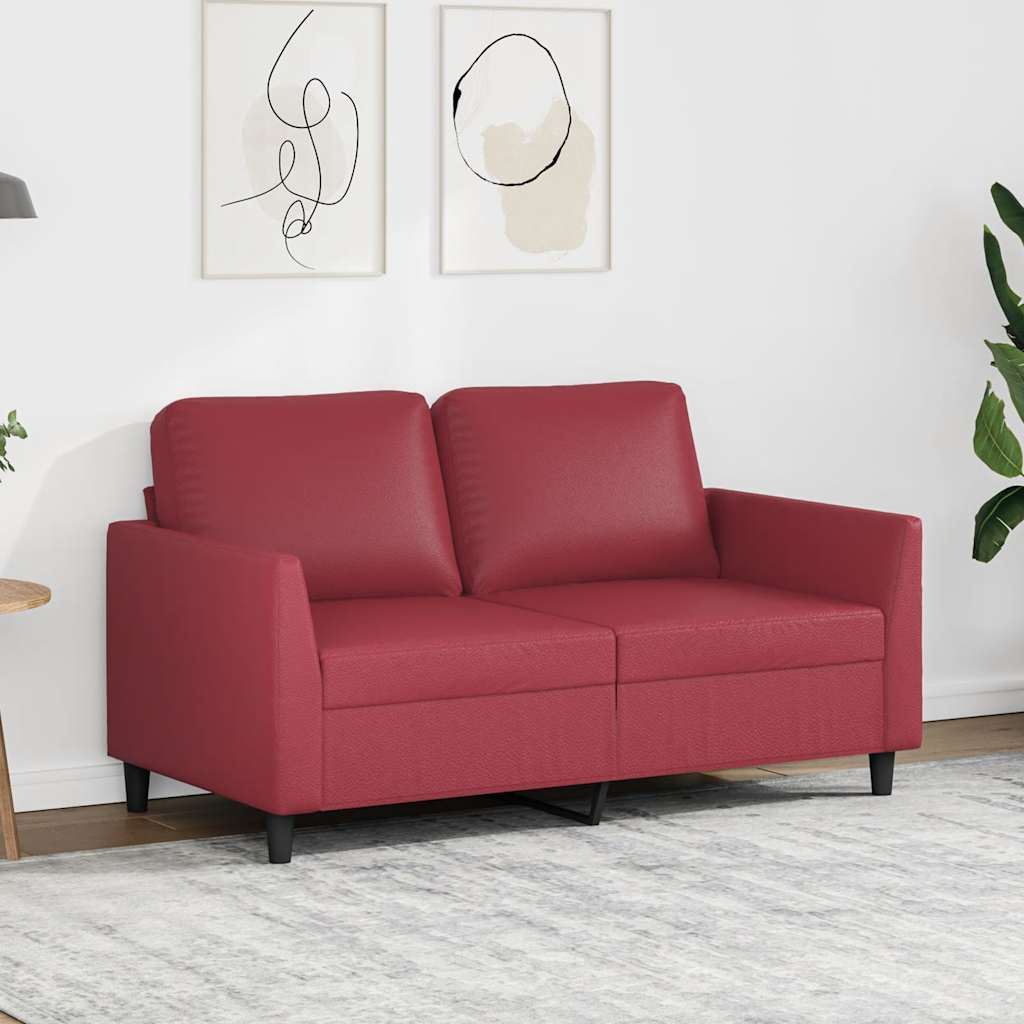 Dvosjed od tkanine crvena boja vina 120 cm od umjetne kože