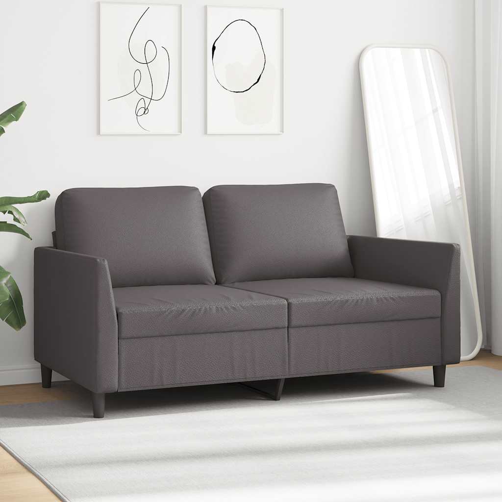Dvosjed od tkanine siva 140 cm od umjetne kože