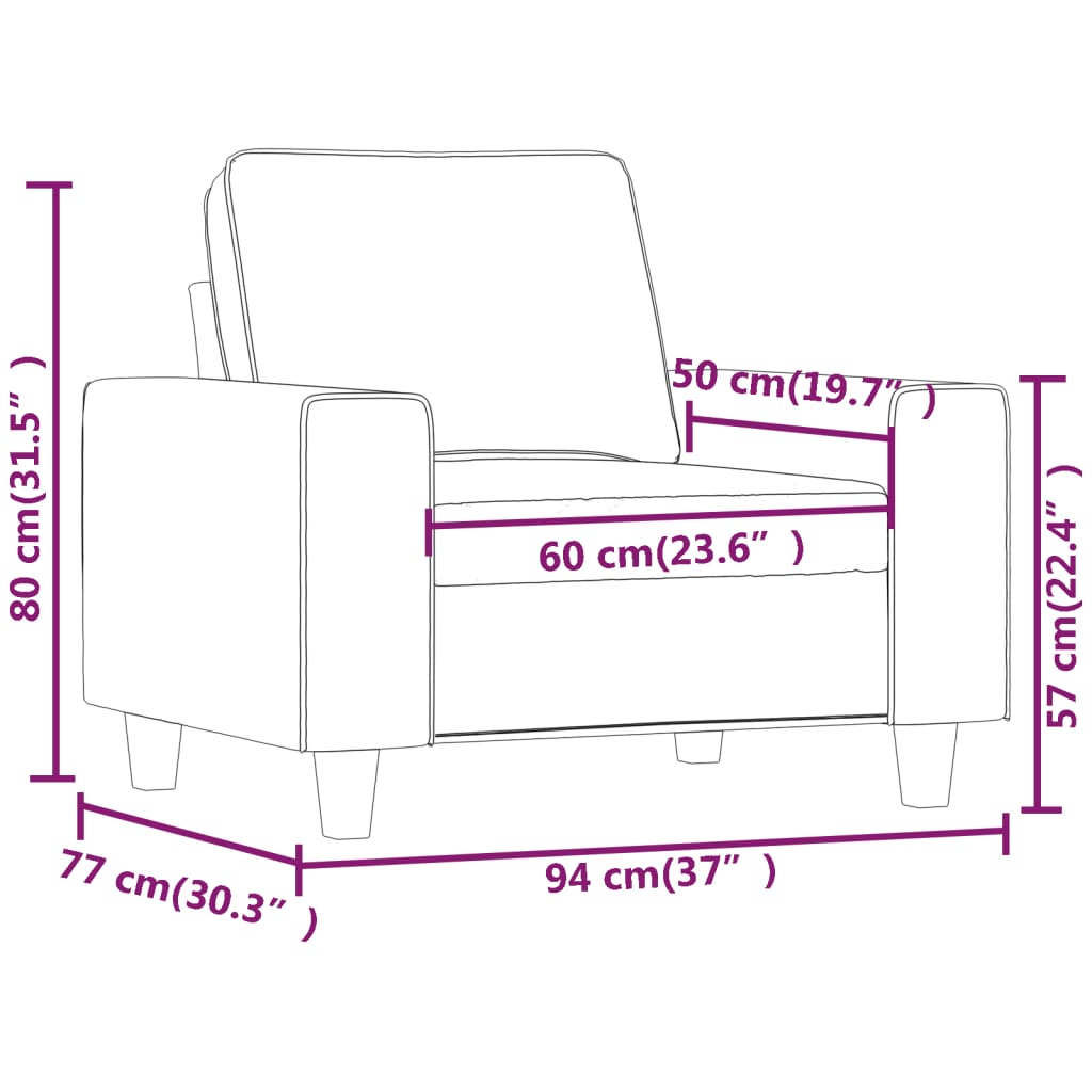 Fotelja Svjetložuta 60 cm od tkanine