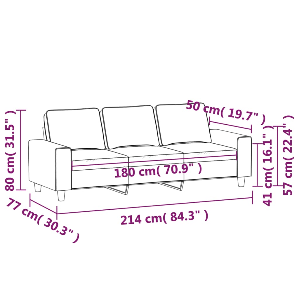 Trosjed od tkanine smeđi 180 cm