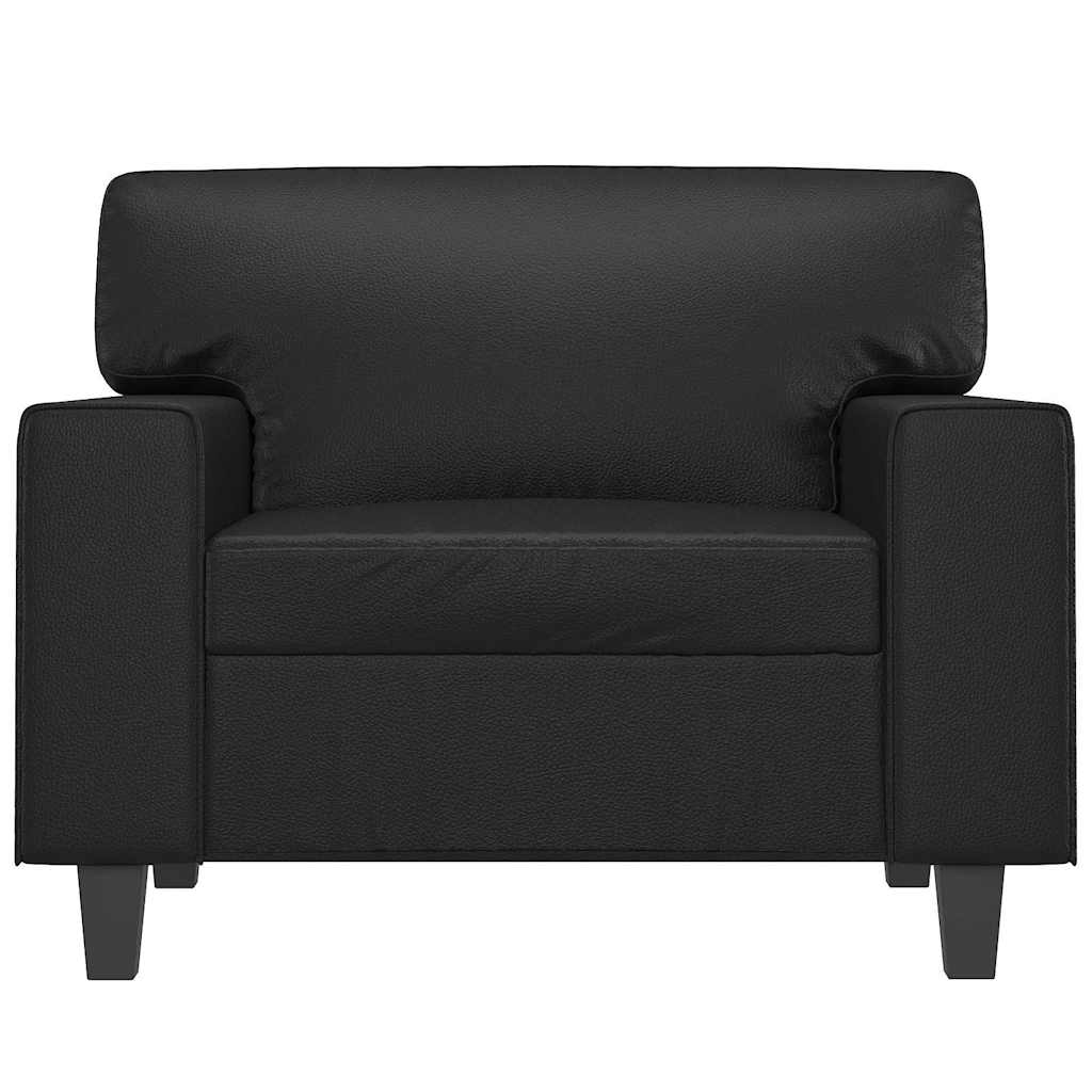 Fotelja crna 60 cm od umjetne kože