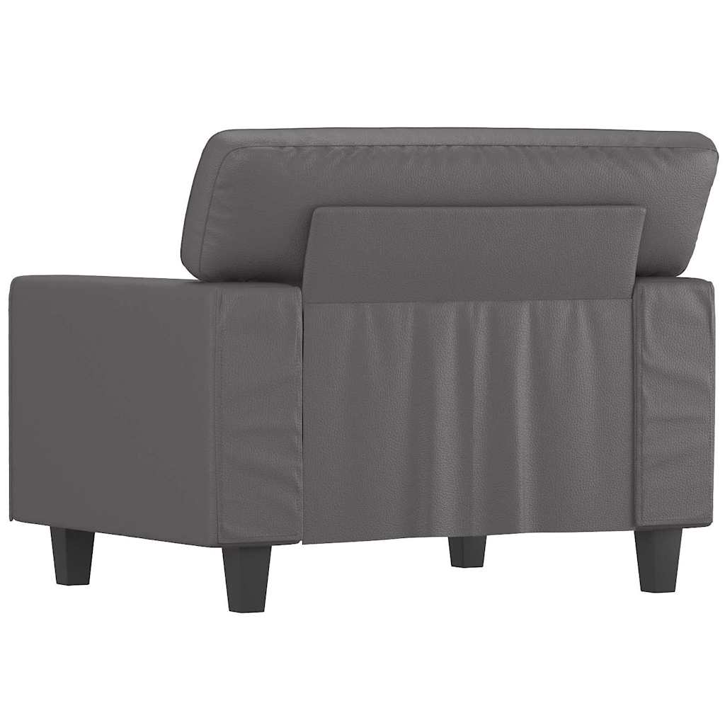 Fotelja siva 60 cm od umjetne kože