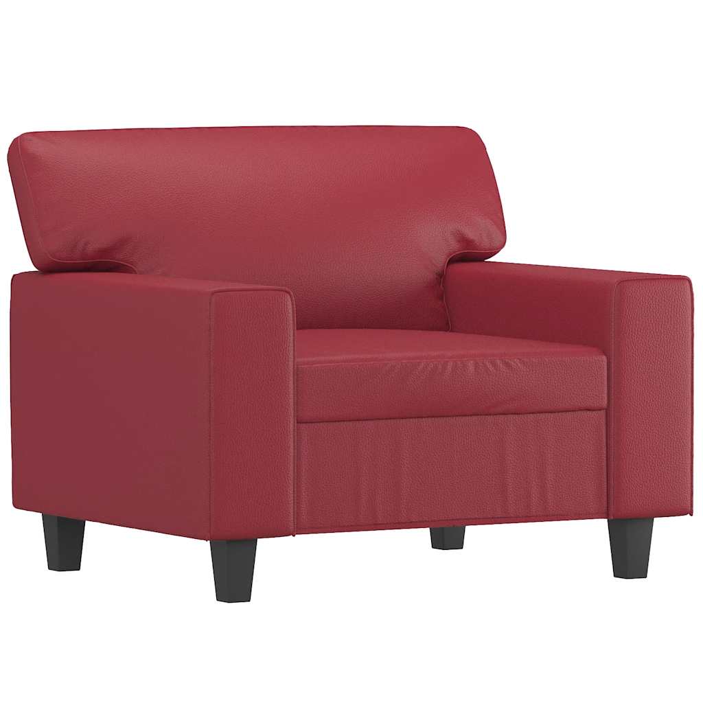 Fotelja crvena boja vina 60 cm od umjetne kože