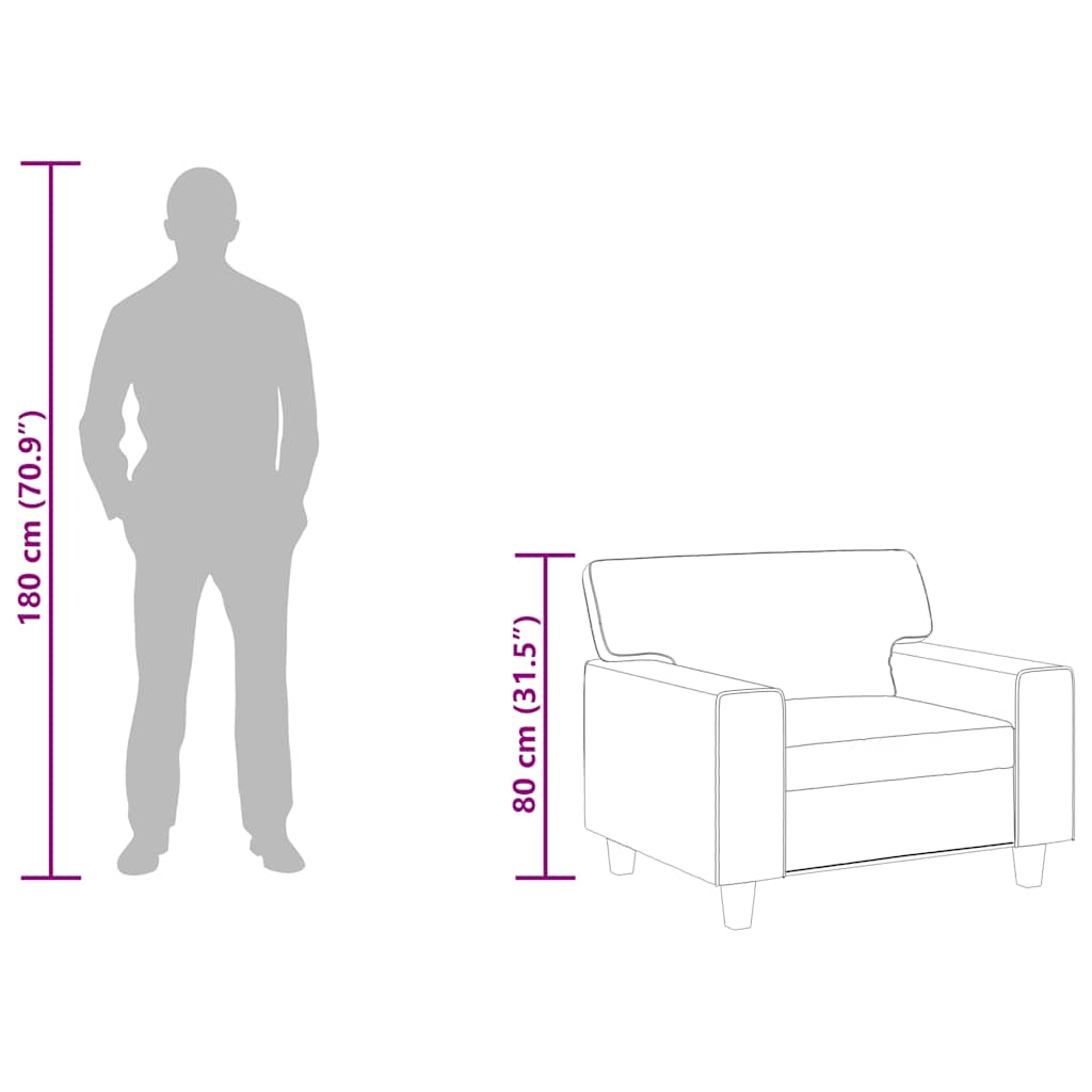 Fotelja crvena boja vina 60 cm od umjetne kože