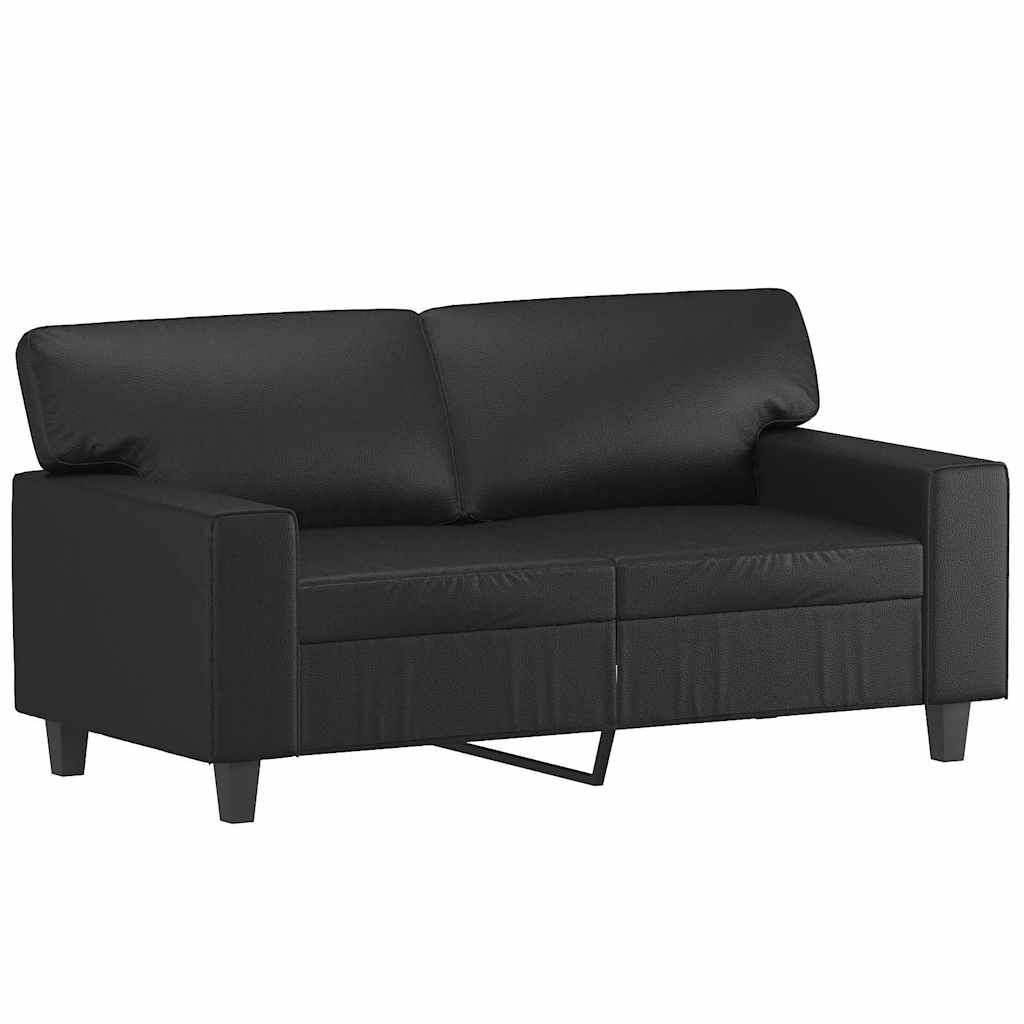 Dvosjed od tkanine crni 120 cm od umjetne kože