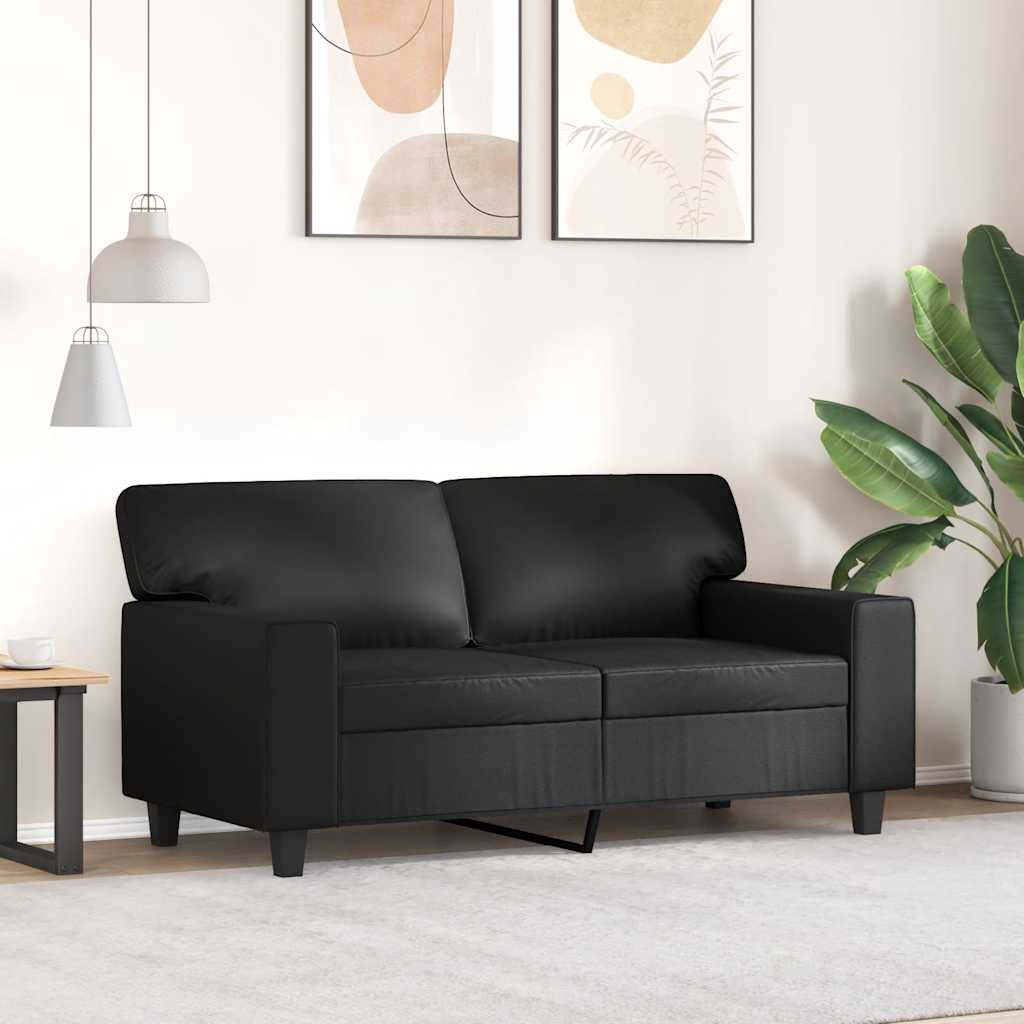 Dvosjed od tkanine crni 120 cm od umjetne kože
