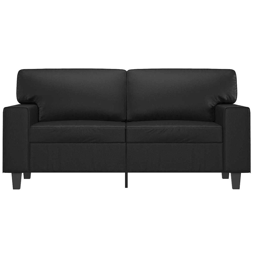 Dvosjed od tkanine crni 120 cm od umjetne kože