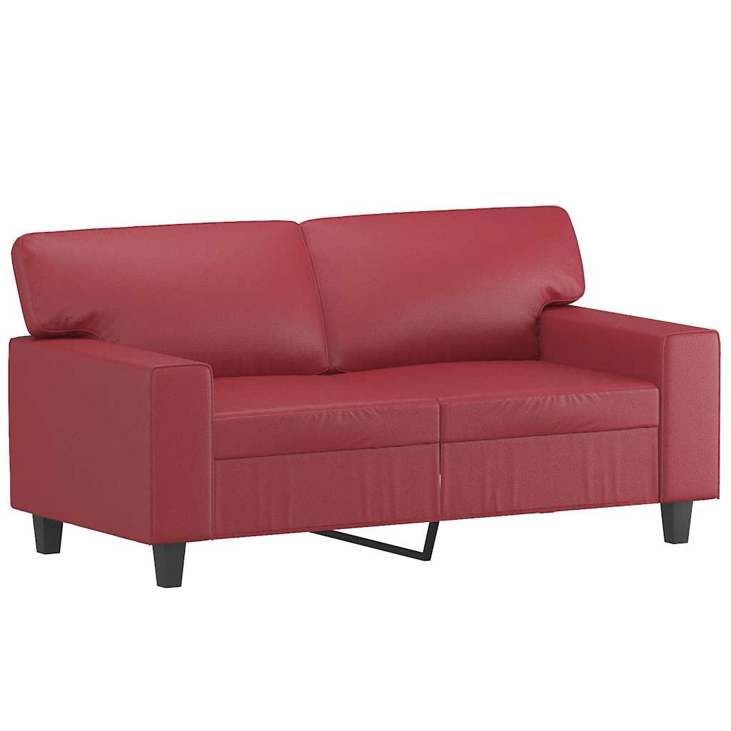Dvosjed od tkanine crvena boja vina 120 cm od umjetne kože