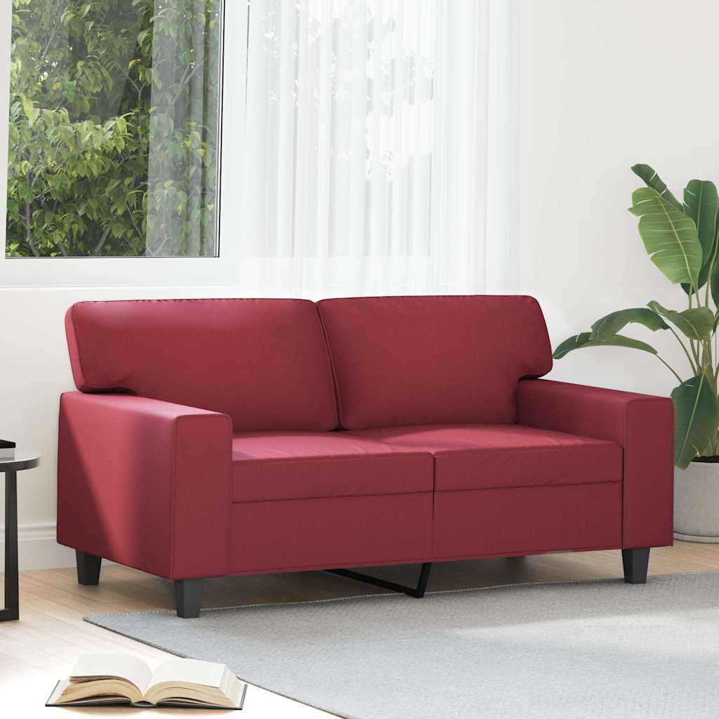 Dvosjed od tkanine crvena boja vina 120 cm od umjetne kože