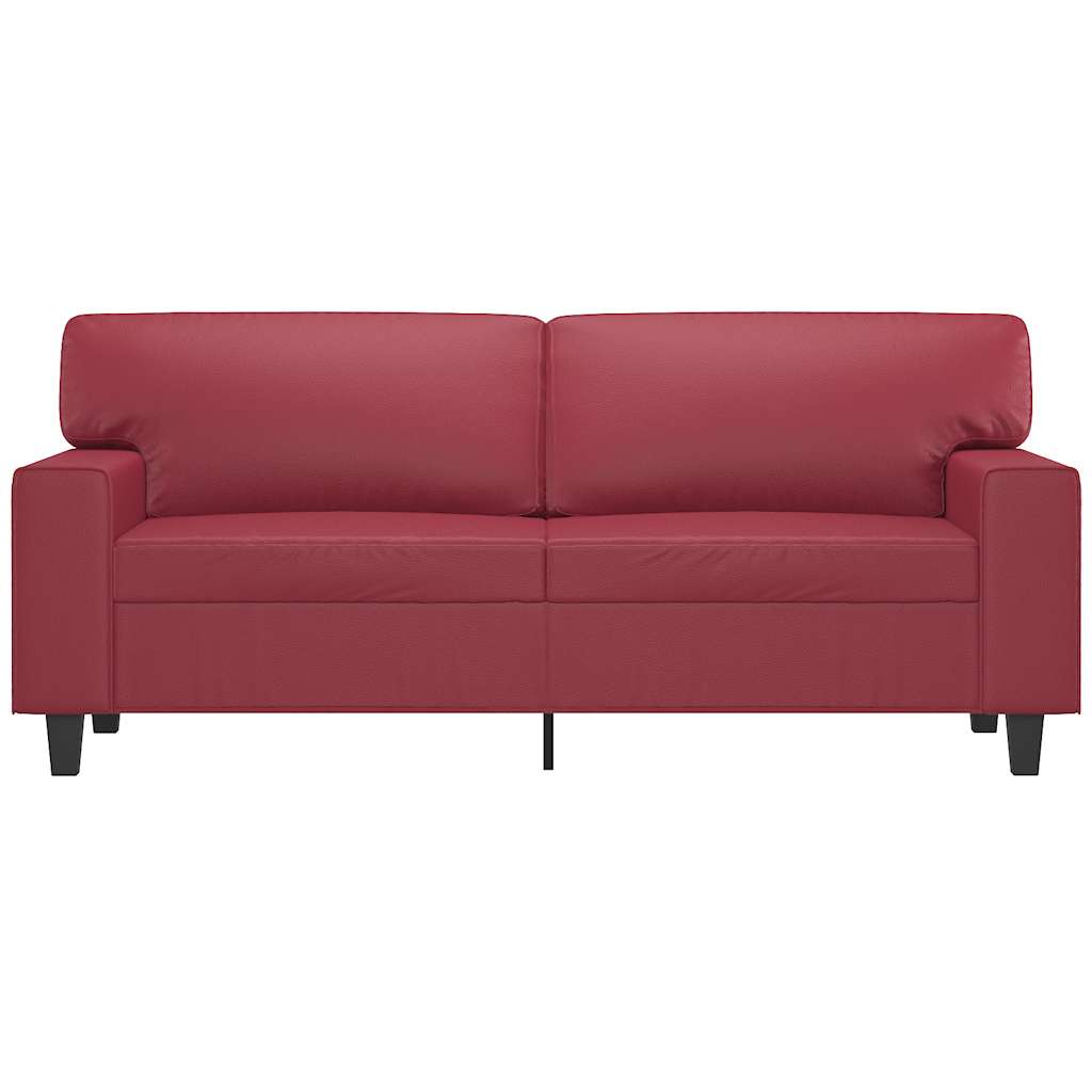 Dvosjed od tkanine crvena boja vina 140 cm umjetne kože