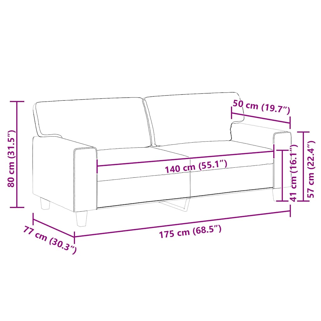 Dvosjed od tkanine crvena boja vina 140 cm umjetne kože