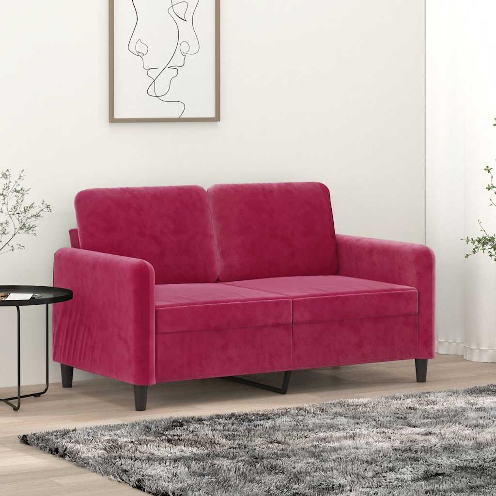 Dvosjed crvena boja vina 120 cm baršunasti