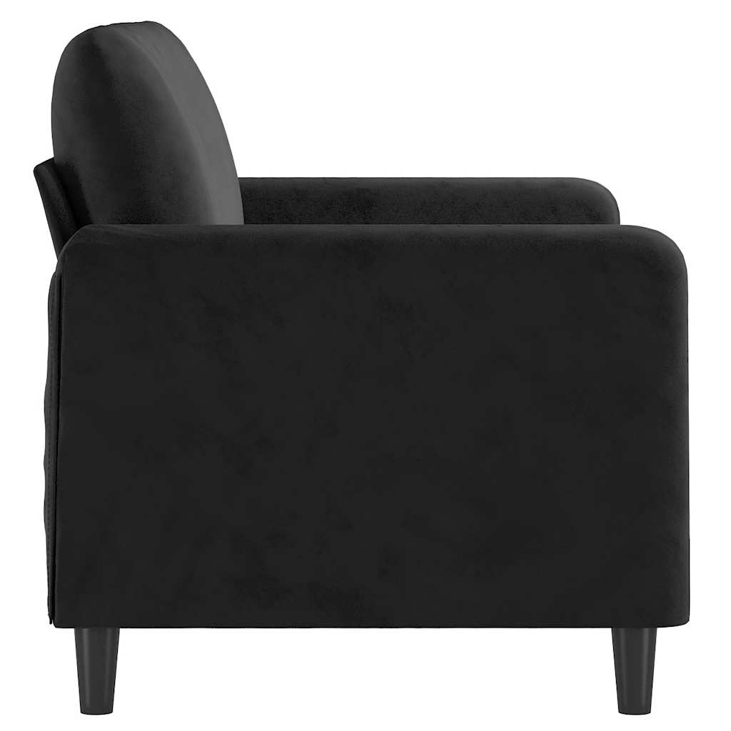 Dvosjed crni 120 cm baršunasti
