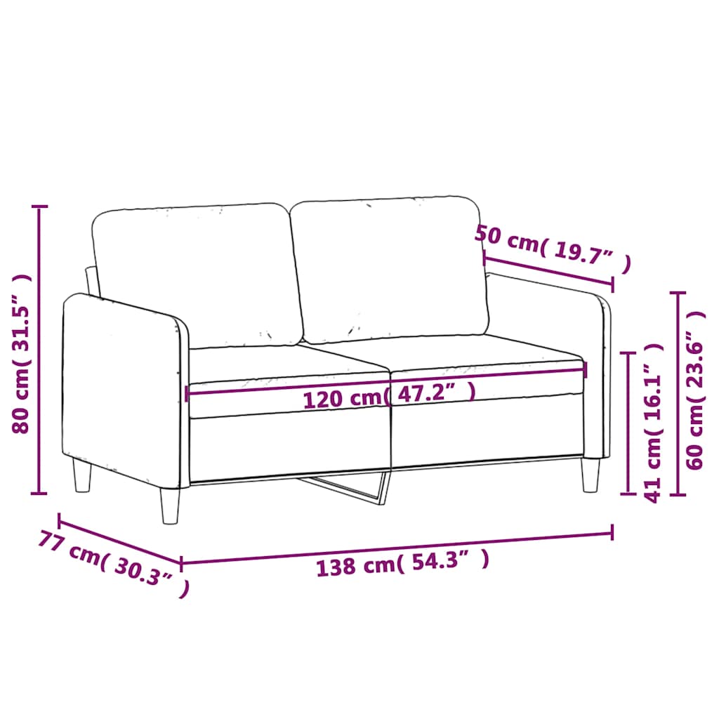 Dvosjed Plava 120 cm baršunasti