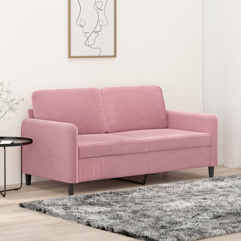 Dvosjed ružičasti 140 cm baršunasti