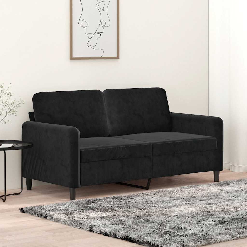 Dvosjed crni 140 cm baršunasti