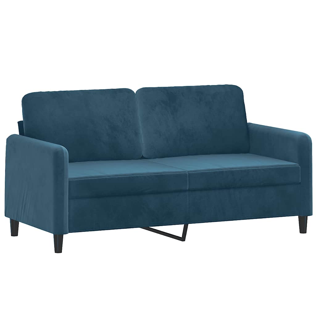 Dvosjed plavi 140 cm baršunasti
