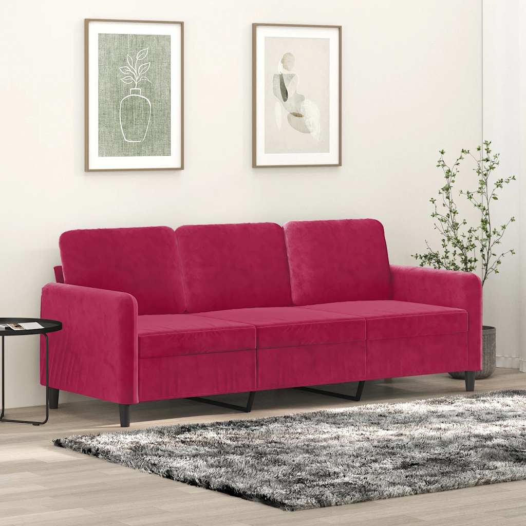 Trosjed crvena boja vina 180 cm baršunasti